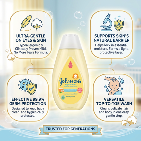 Johnson's Top To Toe Hair & Body Baby Bath 100ml (Malaysia)
