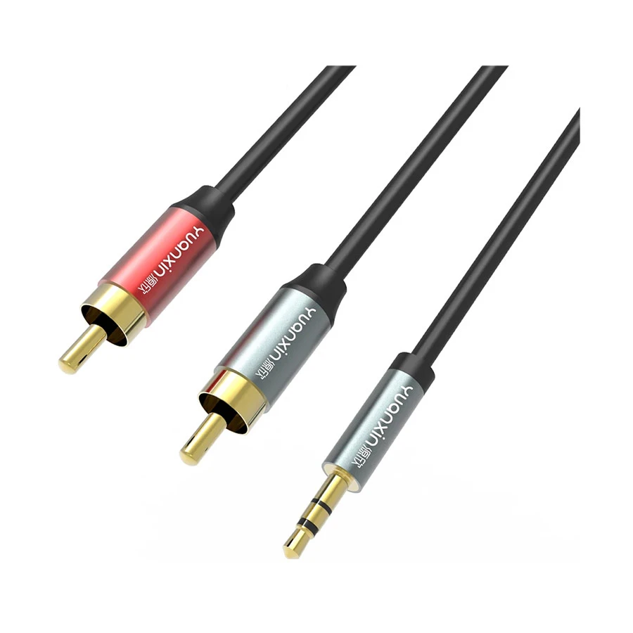 Yuanxin YAX-002 3.5mm Male to 2RCA Male, 5 Meter, Black Audio Cable