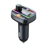 Wiwu MP3 Car 38W 3 পোর্ট ব্ল্যাক কার চার্জার (1xUSB-C ও 2xUSB-A), FM ও MP3 প্লেয়ারসহ