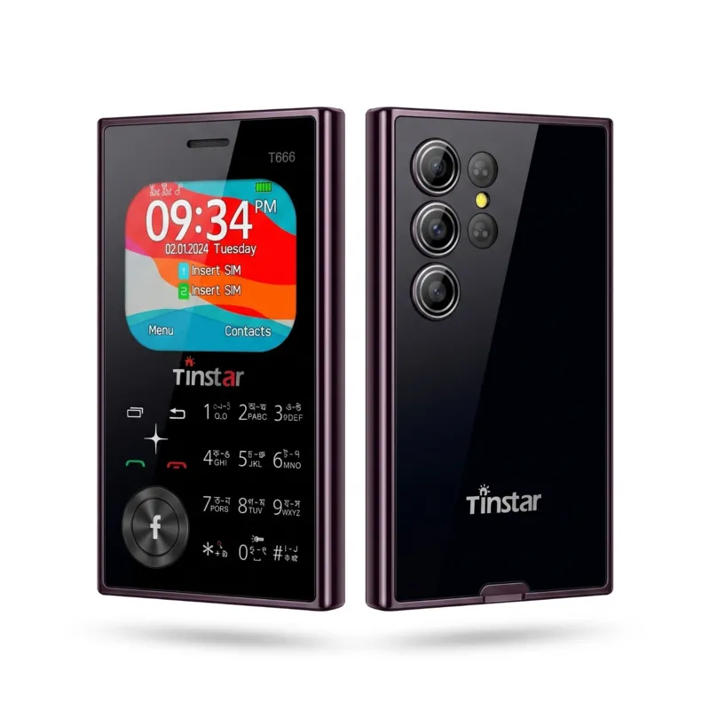 Tinstar T666 ডুয়াল সিম কার্ড ফোন – গোল্ডেন
