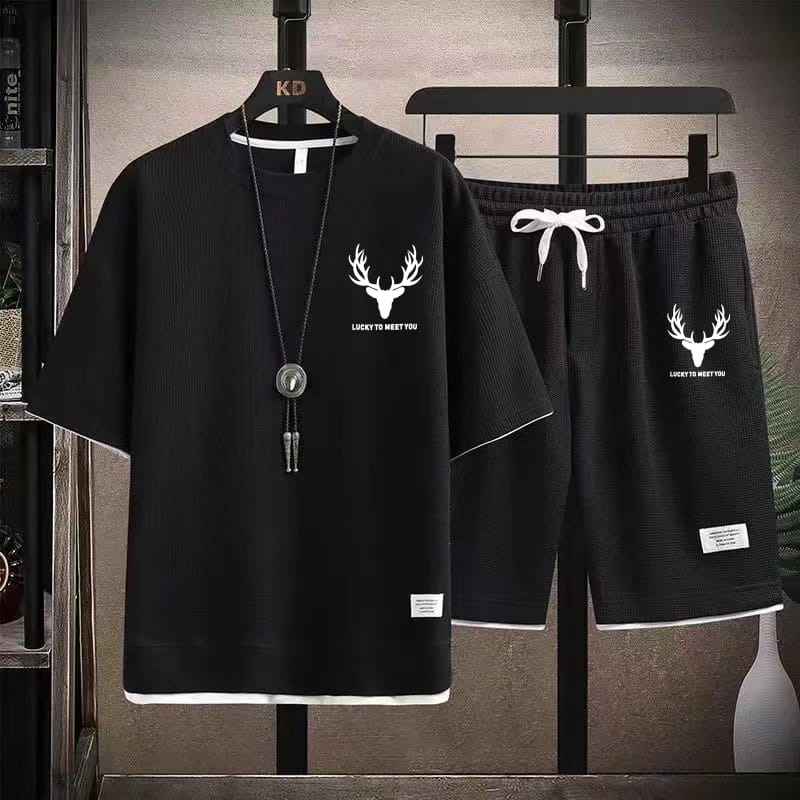 Men's 160 GSM Mesh Fabric Tee and Shorts Set in 5 Colours