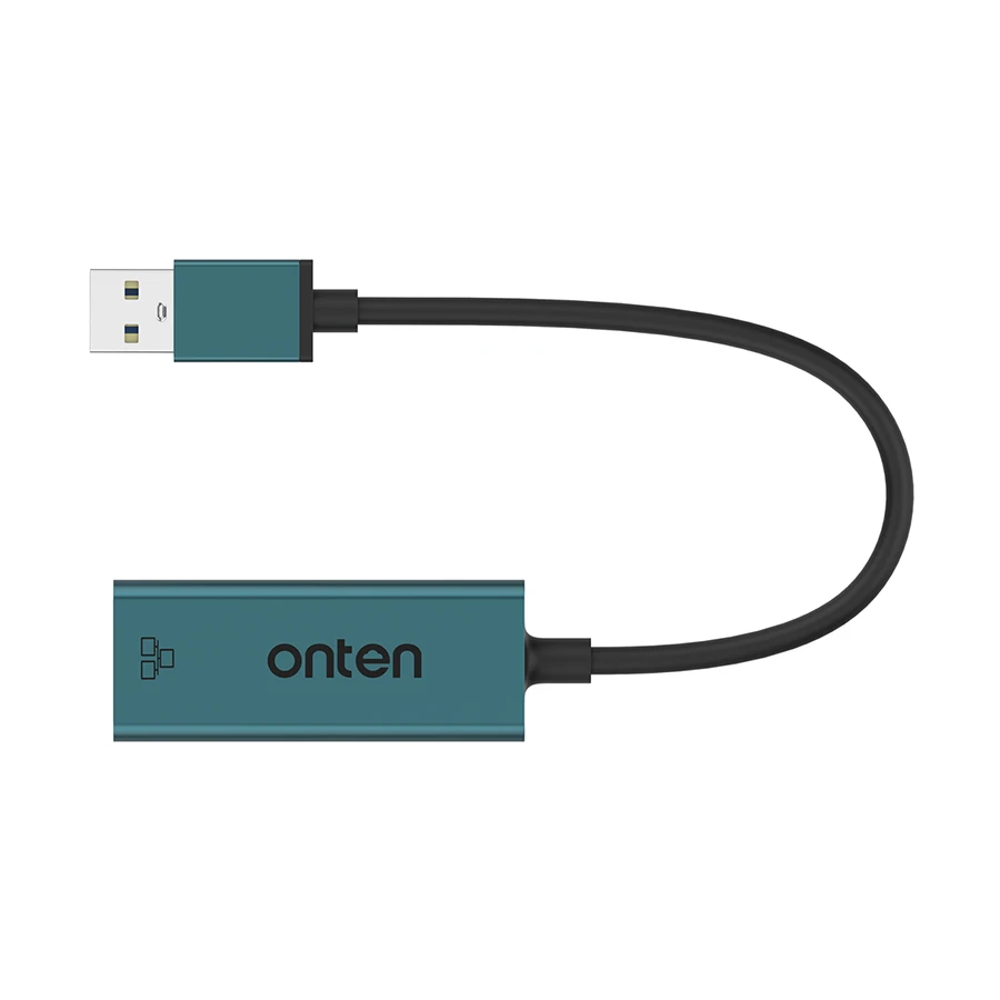 Onten OTN-5225D USB Male to LAN Female Crystal Teal Converter