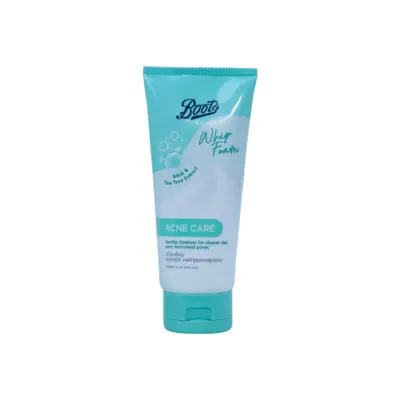 Boots BHA ও টি ট্রি এক্সট্র্যাক্ট অ্যাকনে কেয়ার হুইপ ফোম 100ml