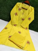 কটন টু পিস আড়ি ওয়ার্ক, কামিজ ও সালোয়ার, M ও L