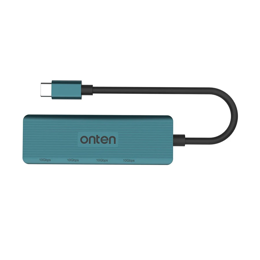 Onten OTN-UC620 USB-C to Quad USB-C Hub, Crystal Teal