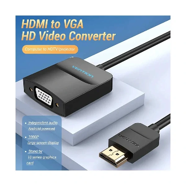 Vention 42154 HDMI Male to VGA Female 0.15 Meter Black কনভার্টার