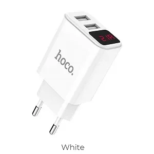 HOCO C63A ডুয়াল USB চার্জার ডিজিটাল ডিসপ্লেসহ