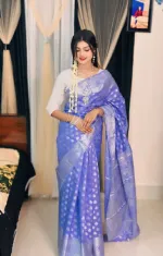 উৎসবের সফট সিল্ক কাতান শাড়ি, সূক্ষ্ম বুটি, ব্লাউজ ছাড়া