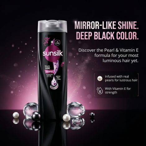 Sunsilk Black Shine শ্যাম্পু, কালো চুলের জন্য 300ml