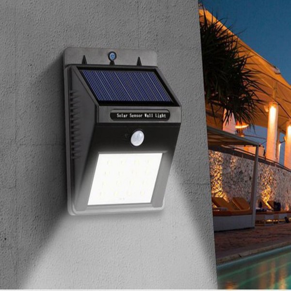 30 LED মোশন সেন্সর ওয়াল সোলার লাইট, ওয়াটারপ্রুফ সিকিউরিটি ল্যাম্প
