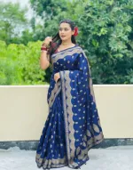 Screen Printed Silk Saree and Blouse Piece Set, 6 Colours