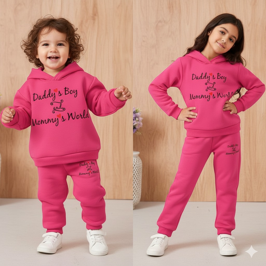Kids Brushed Hoodie and Pant Set, Hoodie Chest 22 to 32 Inch