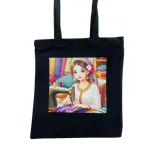 DTG প্রিন্টেড ক্যানভাস টোট ব্যাগ 14x16 ইঞ্চি