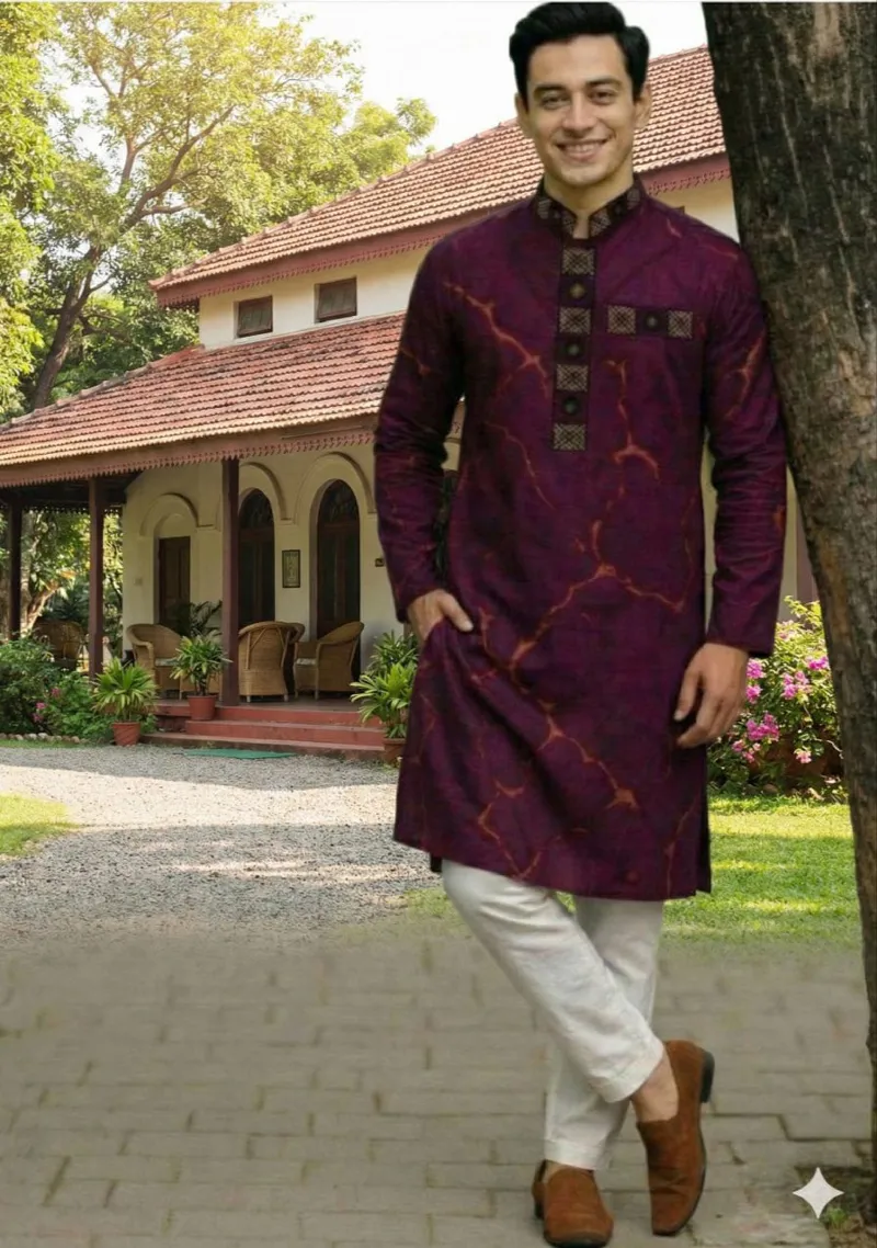 Men's Micro Fabric Panjabi, Sizes 40 to 46 (M to XXL)