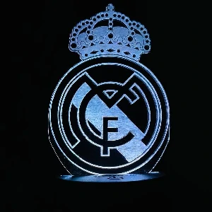 GearUP Acrylic Multicolor Night Lamp Black (Real Madrid FC )