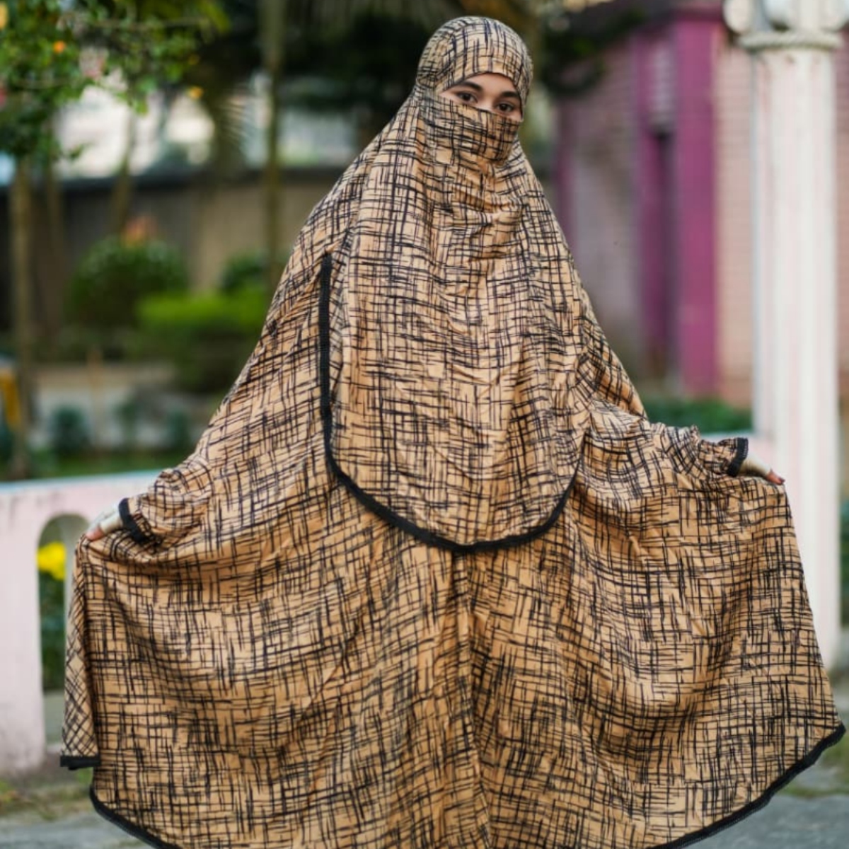 প্যালাজো লং খিমার সেট – নিকাব যুক্ত, লিনেন