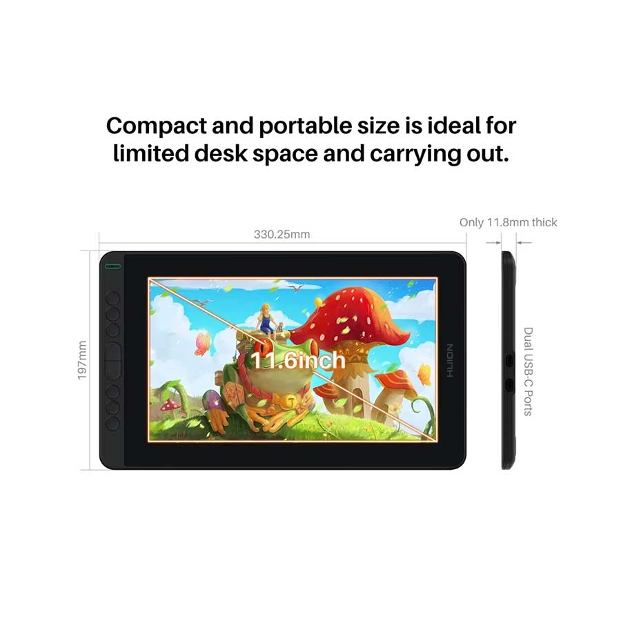 Huion Kamvas 12 GS1161 11.6 Inch FHD Pen Display Cosmo Black