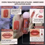 Everly Beauties Glow Lock Intense Shine চকচকে লিপ গ্লস, শেড Amber Sand