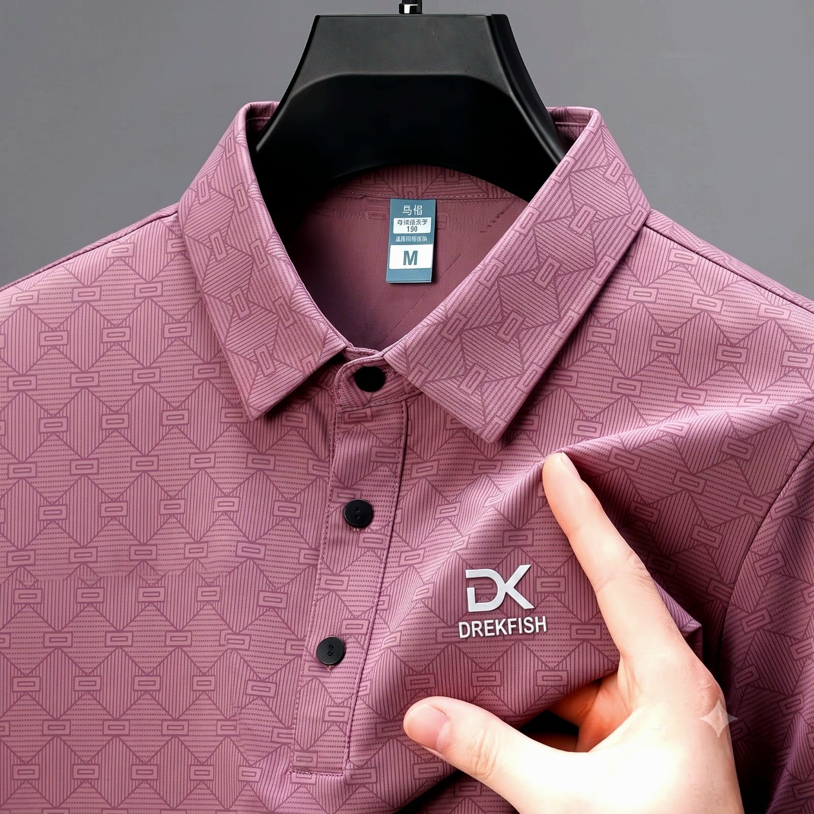 Men's Sewing-Less Polo Shirt with Metal Buttons, Sizes M to XXL