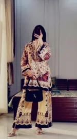 Cotton Silk Digital Print Two Piece for Women, 2 Colours