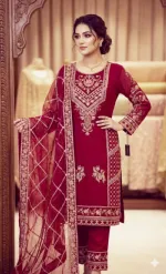 Women's Sada Bahar Tissue Three Piece with Full Sequin Embroidery