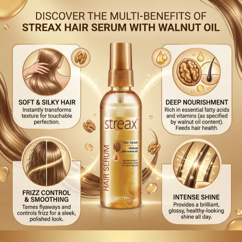 Streax Vitalized ওয়ালনাট অয়েল হেয়ার সিরাম 55ml
