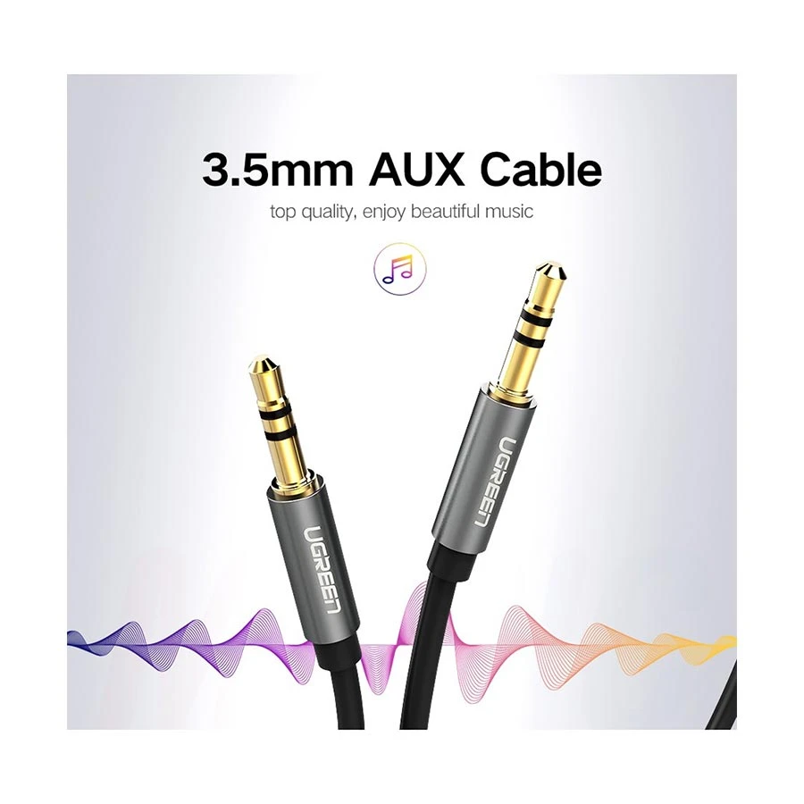 UGREEN AV119 (10735) 3.5mm Male to Male, 2 Meter, Black Audio Cable