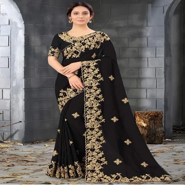 ইন্ডিয়ান জর্জেট শাড়ি, ব্লাউজ পিসসহ