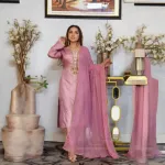 সিল্ক এমব্রয়ডারি থ্রি-পিস