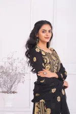 Semi-Stitched Pure AC Cotton Three Piece with Embroidery
