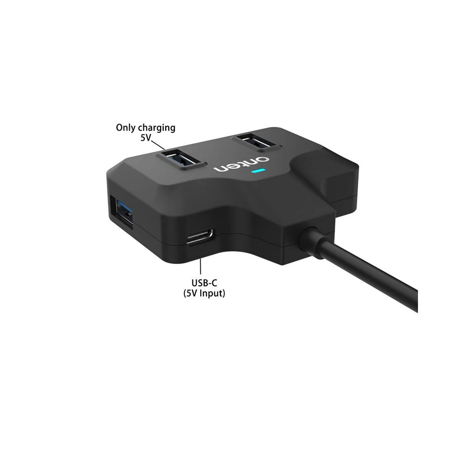 Onten OTN-UCA5310 USB-C and USB to 4-Port USB Hub 5Gbps Black
