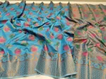 Weaver-Made Silk Katan Banarasi Saree, Saree Only, 6 Colours