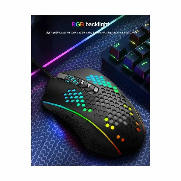 Redragon M809-K RGB ওয়্যার্ড ব্ল্যাক গেমিং মাউস