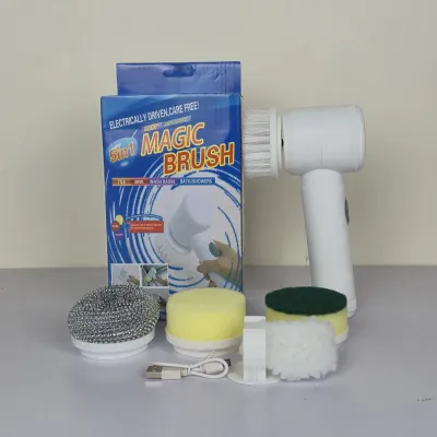 5-in-1 ম্যাজিক ইলেকট্রিক ক্লিনিং ব্রাশ – রিচার্জেবল, 5টি ব্রাশ হেড
