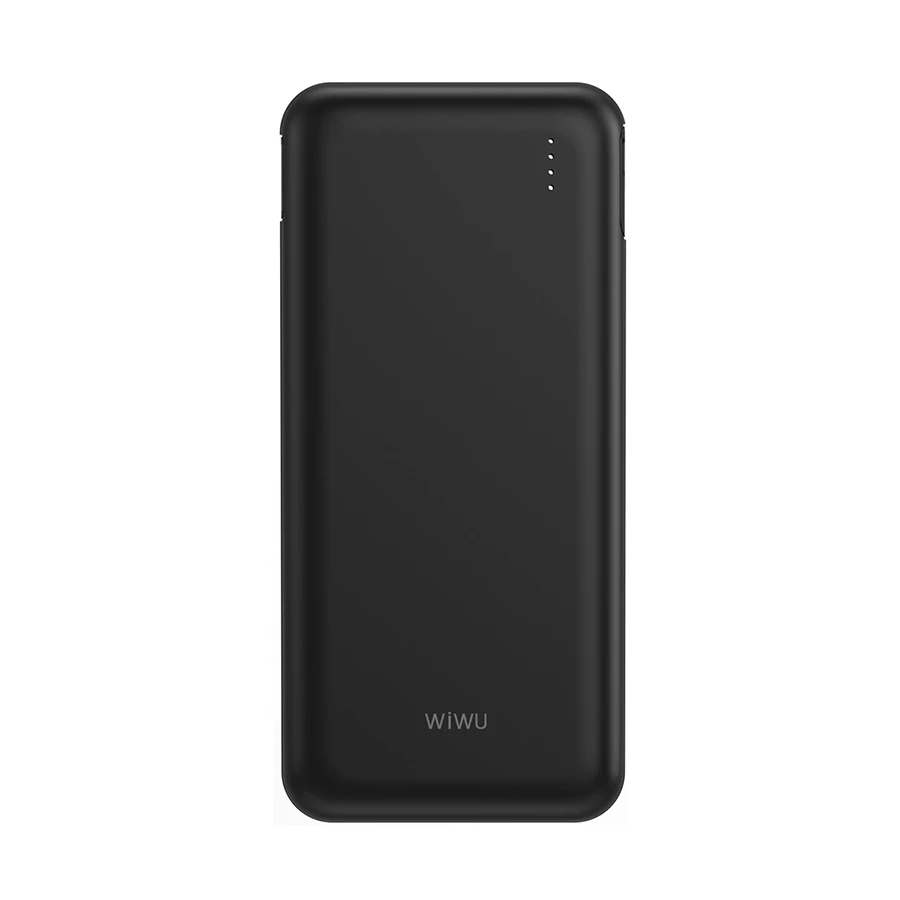 WiWU Essen P-08B 10000mAh 12W Power Bank with 4 Built-in Cables Black