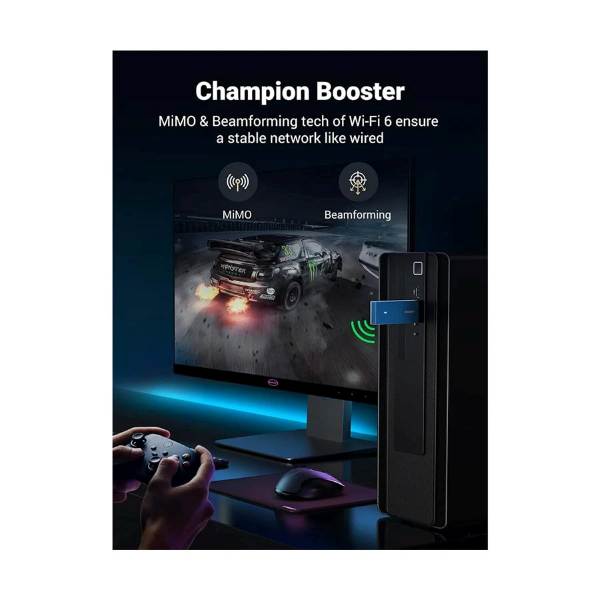 Ugreen CM499 1800Mbps ডুয়াল ব্যান্ড ওয়াই-ফাই 6 USB অ্যাডাপ্টার