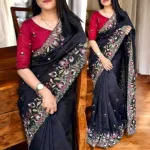 White Gold এমব্রয়ডারি পার্টি শাড়ি