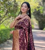 Skin Print Silk Saree for Women, Matching Blouse, 6 Colours