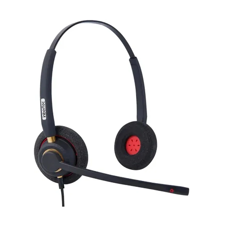 Inbertec UB800DM Wired USB Noise Cancelling Headset Black