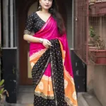 Women's Chanduri Silk Digital Print Saree with Blouse, 12.5 Haath