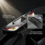 Solar Devil Eyes LED কার/বাইক উইন্ডো লাইট - মোশন সেন্সর ও USB-C চার্জিং