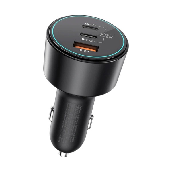 Wiwu Starship 200W 3 পোর্ট কার চার্জার (2xUSB-C এবং 1xUSB-A)