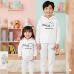 Baby Hoodie and Pant Set, One Side Brush, Sizes 1-2Y to 9-10Y