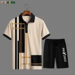 Men's Pure Cotton Polo Shirt and Half Pant Combo, 200 GSM