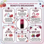 Etude Dear Darling ওয়াটার লিপ টিন্ট, শেড 01 Strawberry Ade