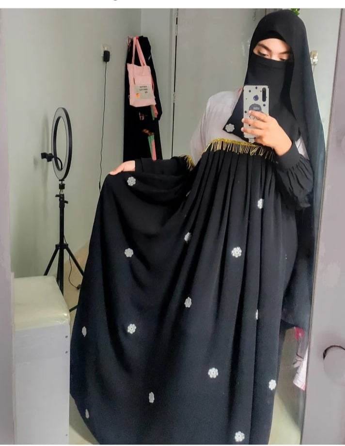 Party Borka Full Set with Hijab and Nikab, Sizes 52 to 56
