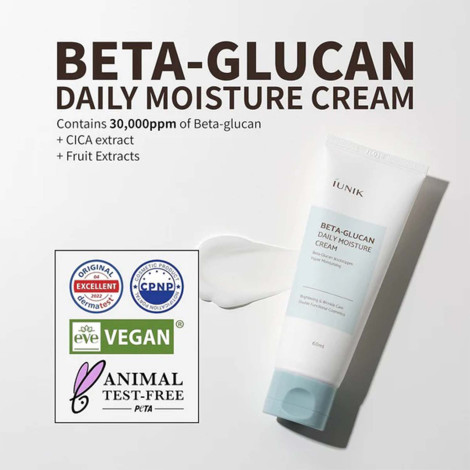 Iunik Beta-Glucan Daily Moisture Cream 60ml (Korea)