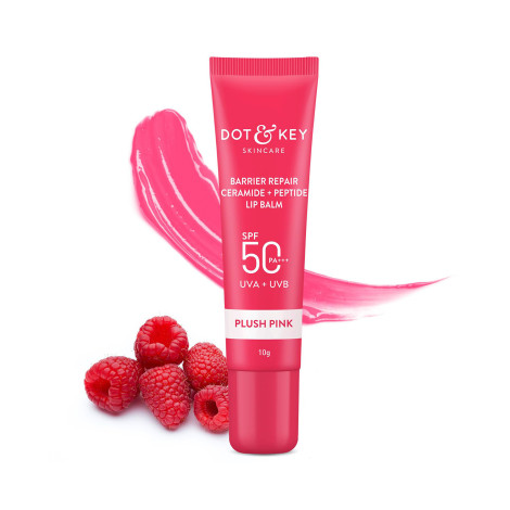 Dot & Key Ceramide & Peptide Barrier Repair Lip Balm 10g- Plush Pink (India)