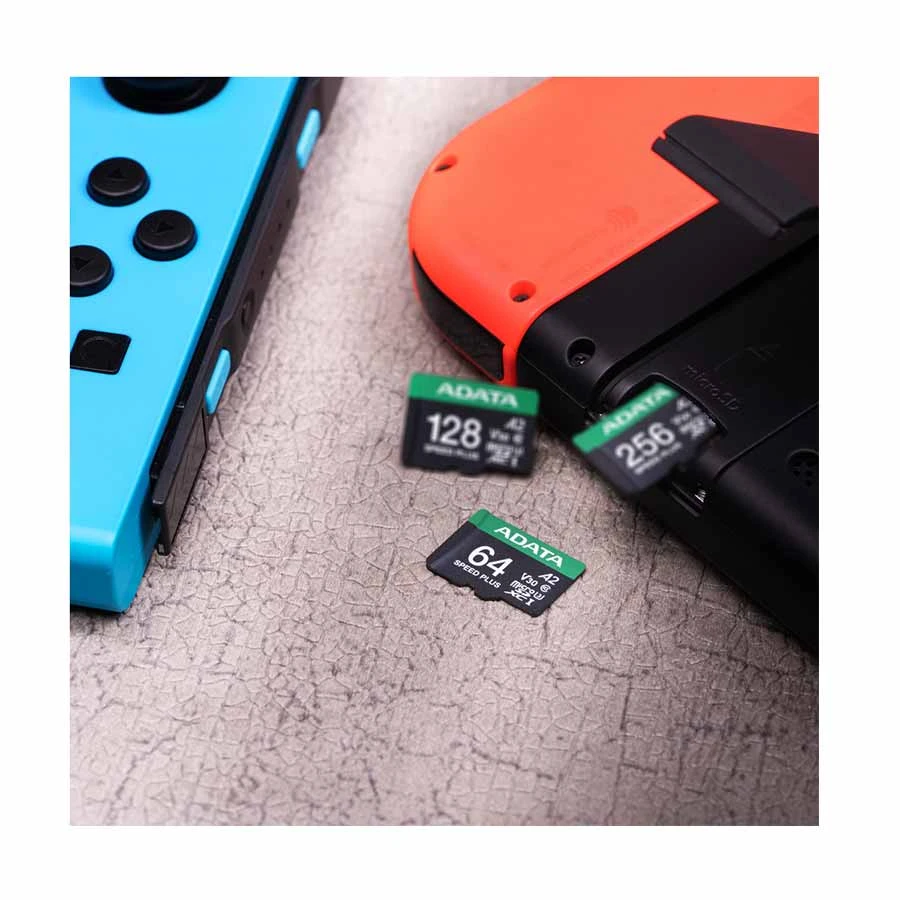 ADATA Speed Plus 64GB MicroSDXC UHS-I U3 V30 A2 Memory Card + Adapter
