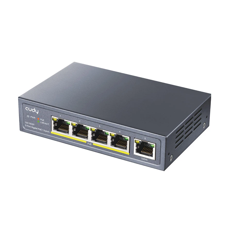 Cudy GS1005P 1.0 5-Port Gigabit Unmanaged Switch with 4 PoE+ Ports